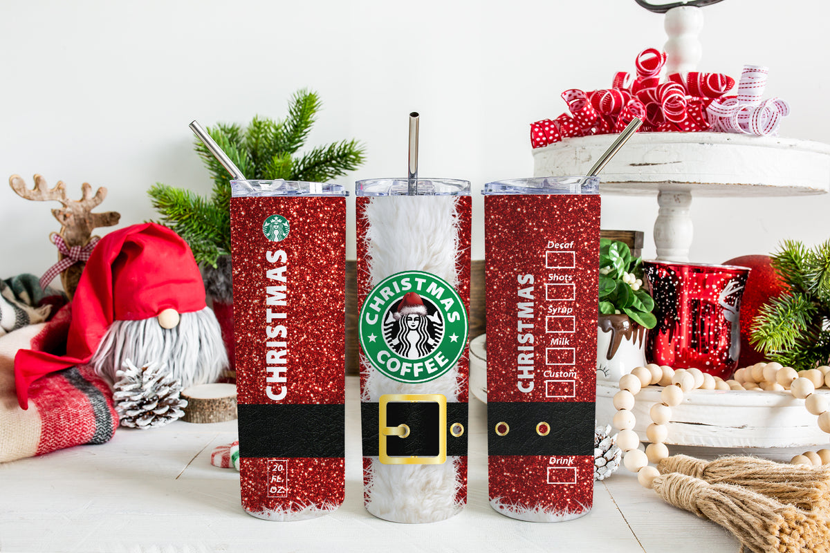 Personalized Starbucks Inspired Holiday Skinny Tumbler